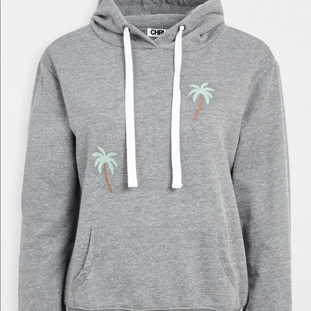 Chrldr grey palm tree sweatshirt
